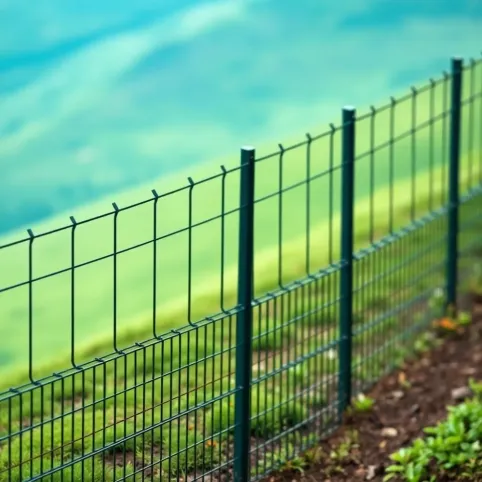 Ogrodzenie z siatki na pochyłym terenie